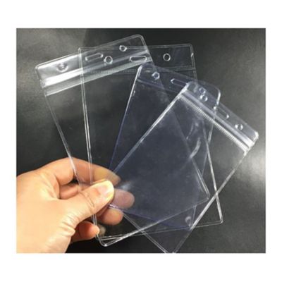 Clear PVC Badge Holder with Adhesive Strips