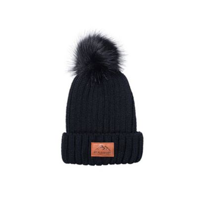 Leeman Knit Beanie with Fur Pom Pom