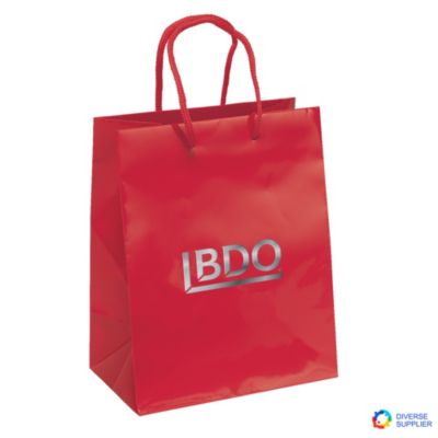 Crystal Paper Gloss Eurotote Bag - 7.75 in. x 4.75 in. x 9.75 in.