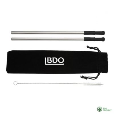 Reusable Stainless Steel Straw Set with Brush