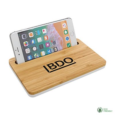 Bamboo Wireless Charging Pad with Phone Stand