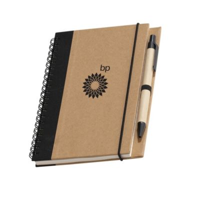 Recycled Notebook with Pen - 7 in. H x 5.5 in. W x 0.5 in. D