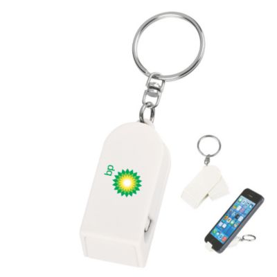 Phone Stand and Screen Cleaner Combo Keychain