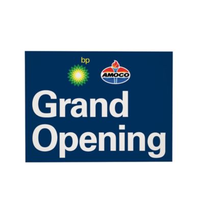 Corrugated Plastic Sign Double Sided - 24 in. x 18 in. - Amoco and BP Grand Opening