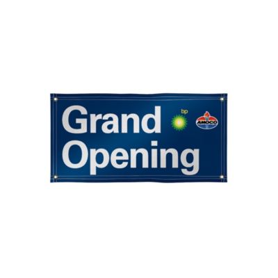 Vinyl Banner - 3 ft. x 6 ft. - Amoco and BP Grand Opening