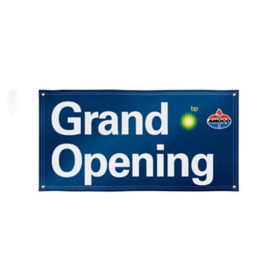 Vinyl Banner - 4 ft. x 8 ft. - Amoco and BP Grand Opening