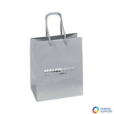 Crystal Paper Gloss Eurotote Bag - 7.75 in. x 4.75 in. x 9.75 in. - NW