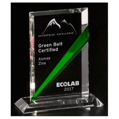 Danbury Emerald Rectangle Crystal Award - 6.5 in.