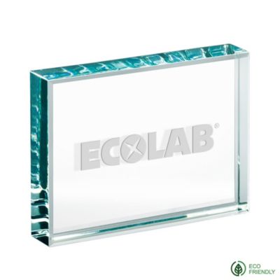 Starphire Glass Banner - 4 in. W x 3 in. H x 0.75 in. D - ECO