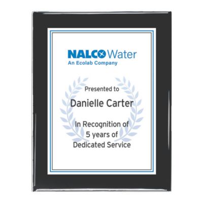 Gloss Finish Plaque - 8 in. x 10 in. - Nalco Water