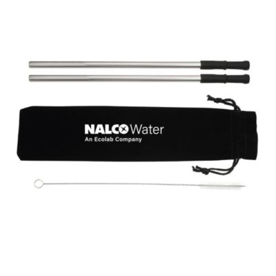 Reusable Stainless Steel Straw Set with Brush - NW