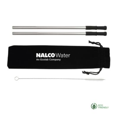 Reusable Stainless Steel Straw Set with Brush - NW