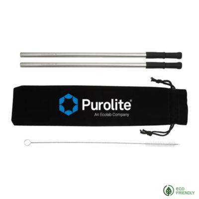 Reusable Stainless Steel Straw Set with Brush - Purolite