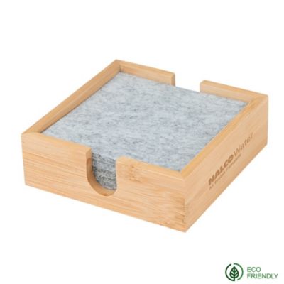 Bamboo and Recycled Felt Coaster Set - NW