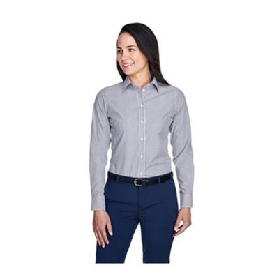 Devon & Jones Ladies Crown Woven Collection Banker Stripe Shirt - NW and Global Primary Metals