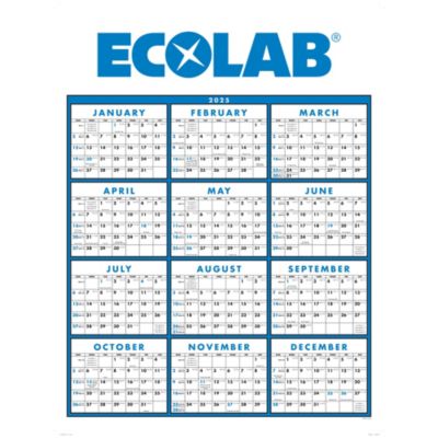 2025 Span-A-Year Laminated Wall Calendar with Marker - (1PC) - ECO