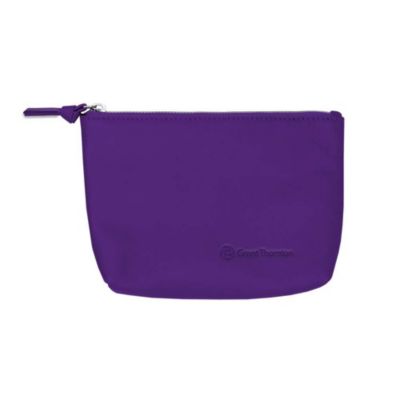 Small Leather Gusset Pouch - 8.268 in. W x 5.118 in. H x 1.575 in. D.