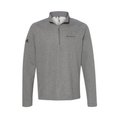 adidas Heathered Quarter-Zip Pullover with Colorblocked Shoulders (1PC)