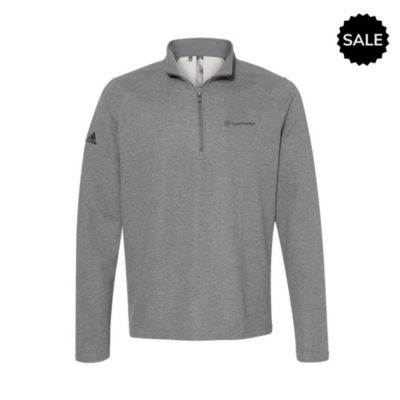 adidas Heathered Quarter-Zip Pullover with Colorblocked Shoulders (1PC) - While Supplies Last