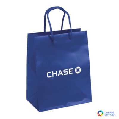 Crystal Paper Gloss Eurotote Bag - 7.75 W x 4.75 D x 9.75 H - Chase