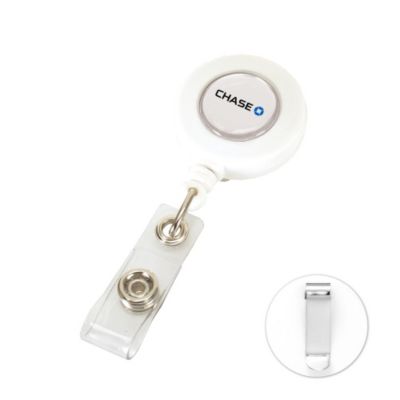 Round Retractable Domed Badge Reel - Chase