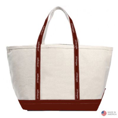 Medium Woven Ribbon Boat Tote - 14 in. x 12 in. x 7.5 in. - J.P. Morgan