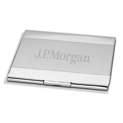 Sonata Silver Business Card Case - 3.75 in. x 2.5 in. x .25 in. - J.P. Morgan