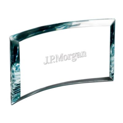 Applause Starphire Glass Award - 8 in. W x 4 in. H x 1 in. D - J.P. Morgan