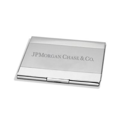 Sonata Silver Business Card Case - 3.75 in. x 2.5 in. x .25 in. - JPMC