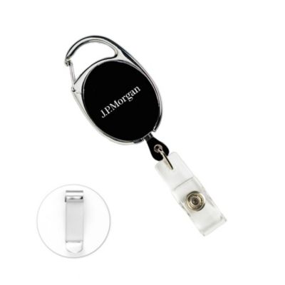 Retractable Badge Reel with Pocket Clip - PACK OF 5 - J.P. Morgan