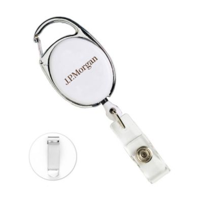 Retractable Badge Reel with Pocket Clip - J.P. Morgan