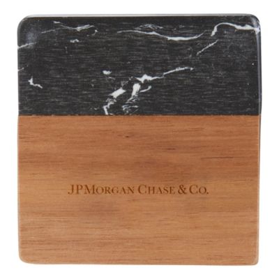 Black Marble and Wood Coaster Set - JPMC