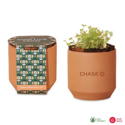 Modern Sprout Tiny Terracotta Grow Kit Good Luck Clover -  Chase