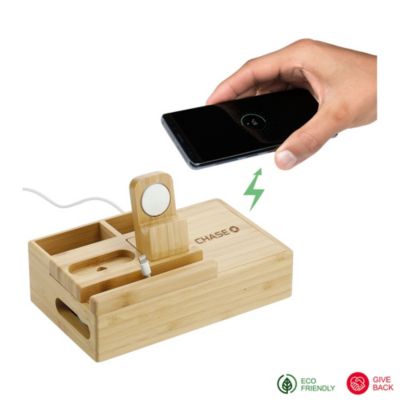 Bamboo Fast Wireless Charging Dock Station - Chase