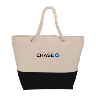 Zippered Cotton Canvas Rope Tote -12 oz. - Chase