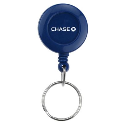 Retractable Badge Reel Round with Split Key Ring - Chase