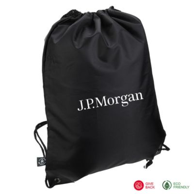 Grab 'N Go RPET Drawstring Backpack - J.P. Morgan