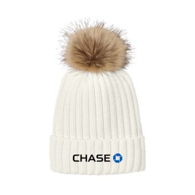Port Authority Faux Fur Pom Beanie - Chase