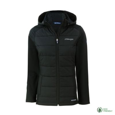 Ladies Cutter & Buck Evoke Hybrid Softshell Recycled Hooded Jacket - J.P. Morgan