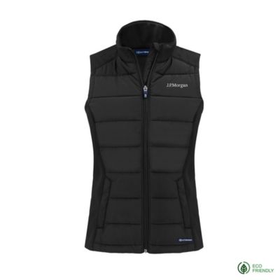 Ladies Cutter & Buck Evoke Hybrid Eco Softshell Recycled Full Zip Vest - J.P. Morgan