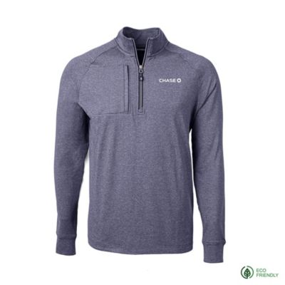 Cutter & Buck Adapt Eco Knit Heather Quarter Zip Pullover - Chase