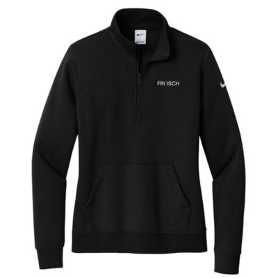 Ladies Nike Club Fleece Sleeve Swoosh Half-Zip Pullover - FROSCH