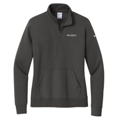 Ladies Nike Club Fleece Sleeve Swoosh Half-Zip Pullover - FROSCH