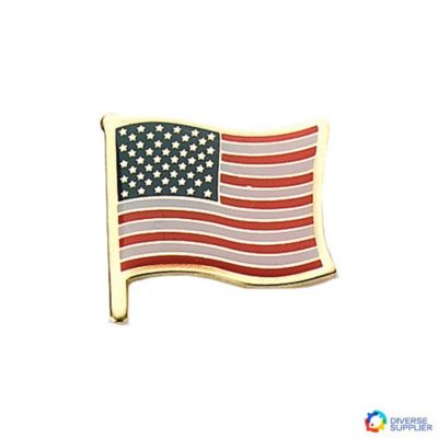Patriotic Waving Flag Pin - (Pack of 10)