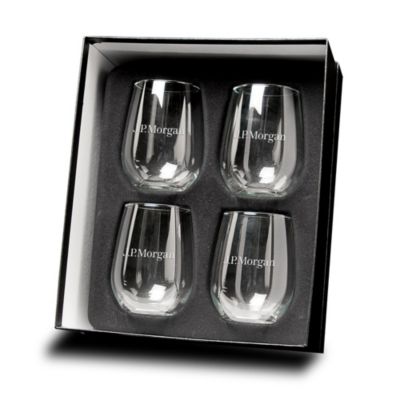 Metro Stemless Glasses - 4 pc. Set - 17 oz. - J.P. Morgan Commercial Banking