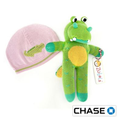Zubels Alligator Toy and Knit Hat Set - Chase Commercial Banking - Spanish