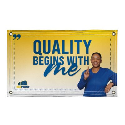 1-Sided Scrim Vinyl Banner - 3 ft. x 5 ft. - Quality Begins with Me