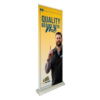 Deluxe Pro Retractor Single-Banner Kit - 33.5 in. - Quality Begins with Me