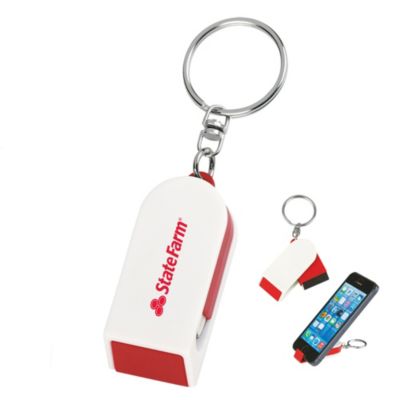 Phone Stand and Screen Cleaner Combo Keychain