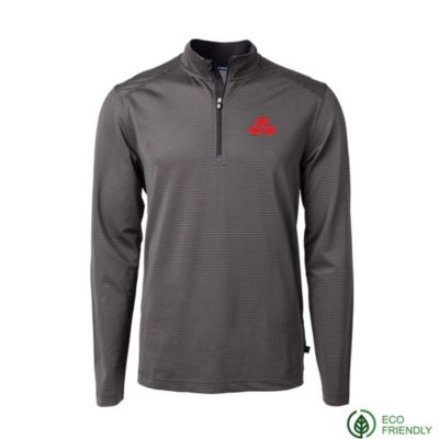 Virtue Eco Pique Micro Stripe Recycled Quarter Zip